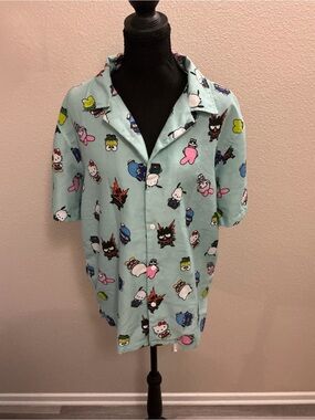 Sanrio Mint, Yellow, Pink & Blue Character Print Shirt